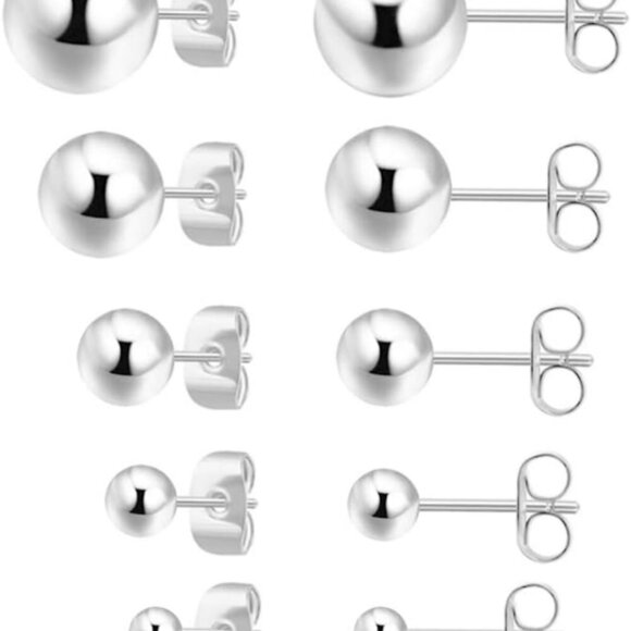 925 Sterling Silver Stud Earrings for Women, Sterling Silver Earrings Tiny Stud - Picture 1 of 6